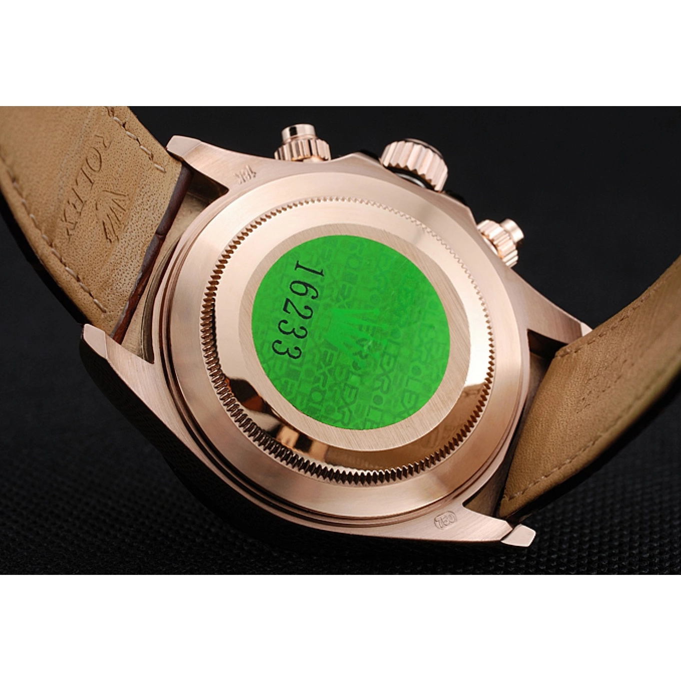 Best AAA Replica Sites Brown Brown Gold Dial 1454243 Bracelet Rose Cosmograph Rolex Daytona Leather Case 0520